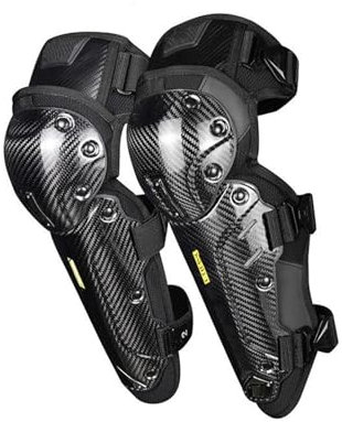 Rodilleras Motocross Ajustables Rodillera Reflectante de Fibra de Carbono para Motocross, Rodillera anticaída para Deporte de Motocross, Equipo de Seguridad protección de Rodilla para Motocross