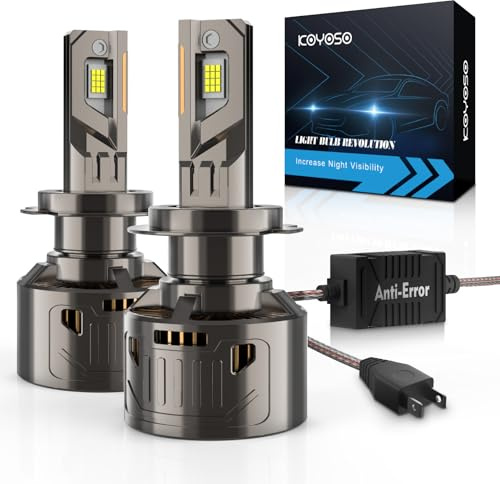 KOYOSO Ampoules LED H7 36000LM 200W LED Lampe - sans Erreur Kit de Conversion de Remplacement de Phares Halogène Anti Erreur: CANBUS Prêt pour 12V Voiture