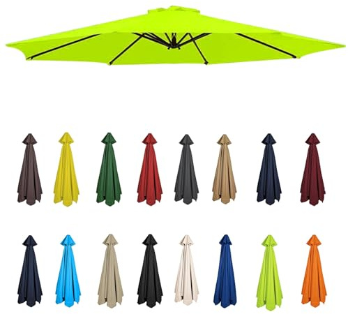 2m-3.5m Parasol Replacement Canopy and Fabric Cover for Garden Umbrella - 6/8 Arms, Outdoor Use