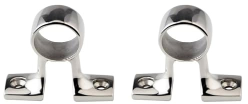 Confezione da 2 staffe di montaggio per corrimano per barche, in acciaio inox, 25 mm, per barche e yacht
