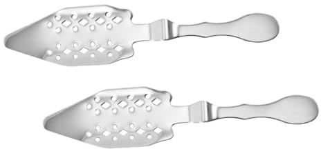 ULTECHNOVO Cucharas Color Plata de Acero Inoxidable 2 Piezas de Absenta Filtro para Absenta Doméstico Resistentes Oxidación Ideales para Preparar y Servir