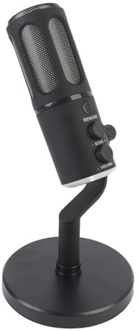 Garsent XLR Interface USB Microphone Dynamique, Micro Dynamique RVB avec Support Réglable, Podcast Vocal Microphone avec Motif Cardioïde pour Le Podcast en Streaming en Direct du Jeu