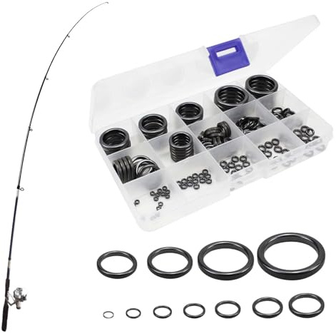 LNGJIN 160 StkAngelrute Ring aus Keramik, 12 Größen3.7mm-30mm Angelrute Keramik Führungen Ringe,Angelrute Reparatur Set,Angelruten Führungsringe,Angelrutenführung Rutenring Set Mit Aufbewahrungsbox