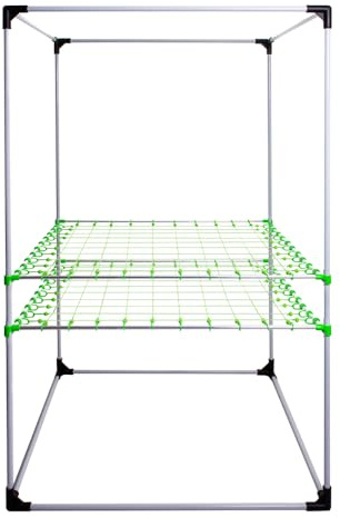 Growber Betternet SCROG-nät 10x10 Double Layer | Grön | Ø22 mm | 150x150 cm | växtstödsnät för odlingstält