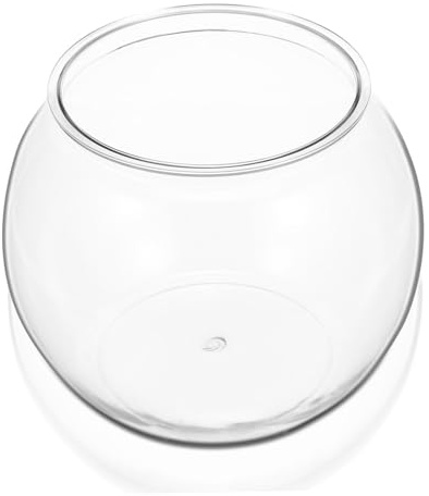 CLISPEED Transparenter Kleiner Runder Plastik Aquarium Fischtank aus Pet Stabiles Desktop Fischglas Dekorativer Micro Landscape Behälter für Büro Zuhause mit Hoher Transparenz und