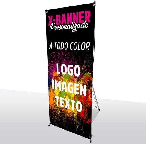 Photocall X-Banner de 80 x 180 cm - Pancarta personalizada Cartel Personalizado para Fiestas Eventos Bodas Bautizos o Cumpleaños (GENERICO)