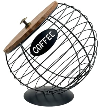 dzqad Cesto portaoggetti per capsule da caffè, con coperchio e deposito di grande capacità, con coperchio e coperchio di grande capacità, per capsule di caffè, per cucina e bancone di casa