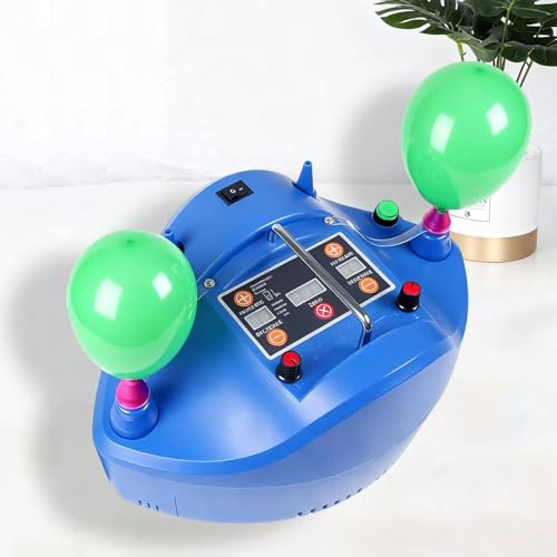 yurstcggh Bomba Eléctrica para Globos,Portátil,Bomba De Inflador De Globo Inflador Cuantitativo,Doble Boquilla,with Foot Pedal,para Fiesta, Boda, Cumpleaños,Decoración de Festivales