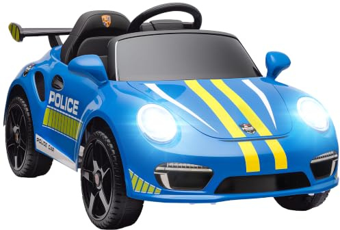 AIYAPLAY Coche Eléctrico para Niños 12V Licencia RUF CTR 3 Clubsport Azul | Coche de Batería, Mando a Distancia 2,4 G, Motor Doble, Música Inalámbrica, Bocina, Ruedas Auxiliares, Faros LED, Blanco