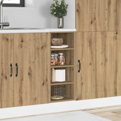 Mandloder Unterschrank Riga Artisan-Eiche 30x44,5x81,5 cm, Holzwerkstoff, langlebig, verstellbare Füße, Küchenschrank für Organisation