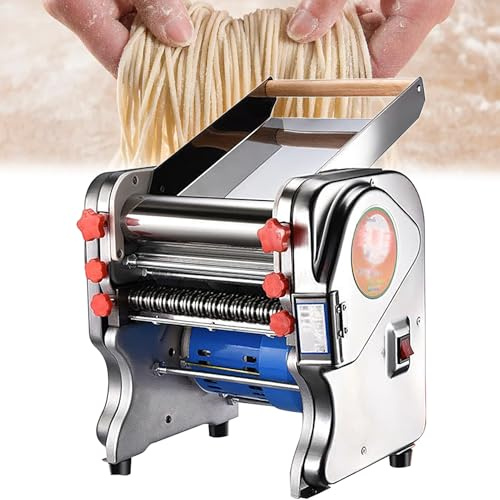Tirapasta Elettrico Professionale Commerciale, Elettrica Macchina Per Pasta Fresca Sfogliatrice In Acciaio Inox, Macchina per Fare Pasta Larga e Sottile, Ideale per Pizza, Pane e Pasta Sfoglia