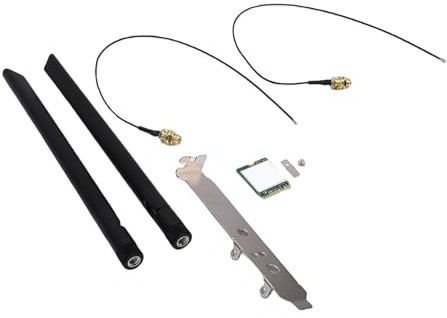 Plyisty Carte WiFi 6E AX1675X, Carte Réseau sans Fil Triple Bande 6 Ghz, 5 Ghz Et 2,4 avec Bluetooth 5.3, Interface M.2, Double Antenne 8 DB, Support, pour 10/11 64 Bits