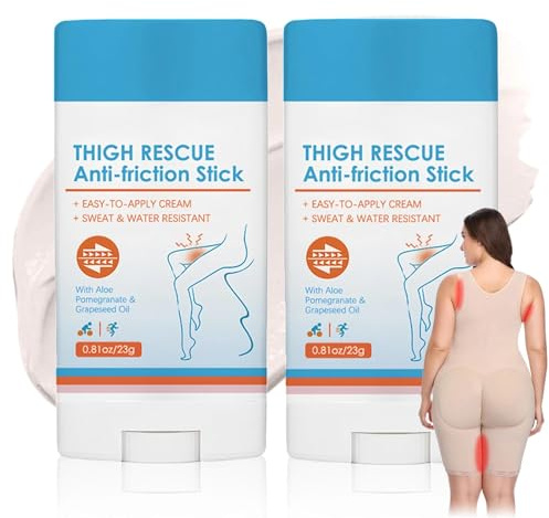 2Pcs Anti Chafing Stick and Cream, Anti-Friction Balm for Thighs, Heel, Underarms & Knees, Non-Greasy, Skin Soothing Protection, All-Day Comfort for All Skin Types