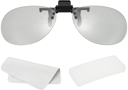 QUARKZMAN 1 Juego De Gafas 3D Clip-On Polarizadas, Gafas 3D Pasivas con Estuche Y Paño para Lentes para Cine RealD Juegos Y TV (Clip Metálico)