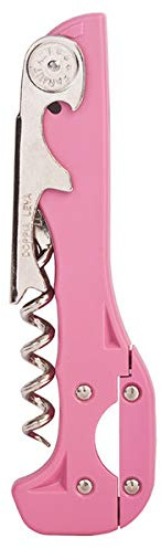 Franmara Boomerang Two-Step Corkscrew Wine Opener with Built-In Foil Cutter and Bottle Opener- Pink