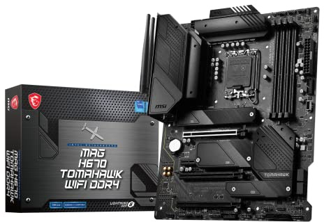 MSI MAG H670 TOMAHAWK WIFI DDR4 Mainboard, ATX - unterstützt Intel Core Prozessoren der 12. Generation, LGA 1700 - DDR4 Memory Boost 4800+MHz/OC, PCIe 5.0 & 3.0 x16 Slots, 3 x M.2 Gen4 Slots, Wi-Fi 6
