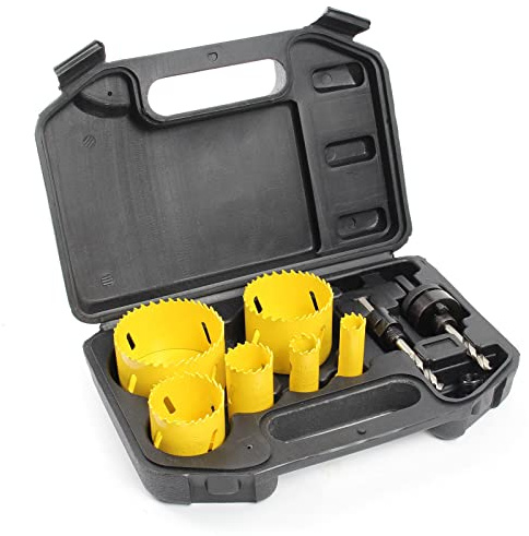 XPOtool Set de 9 pcs. de Scies cloches - en Bimétal Acier rapide HSS - 16-68 mm - Forets pour Bois Métal Plastique Trépan - Tarière Carotte outils Atelier