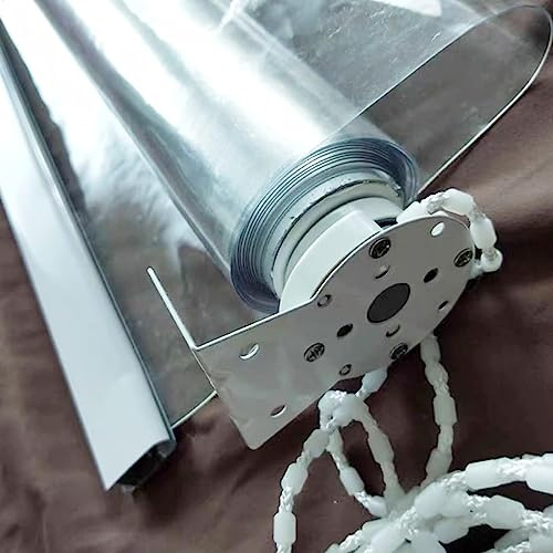Clear PVC Plastic Roller Blinds,Waterproof Rainproof Window Roller Shades,Transparent Partition Curtain for Outdoor Patio Hotel Office,with Accessories,Custom,Width x Height (1*1.2m(3.3*3.9ft))