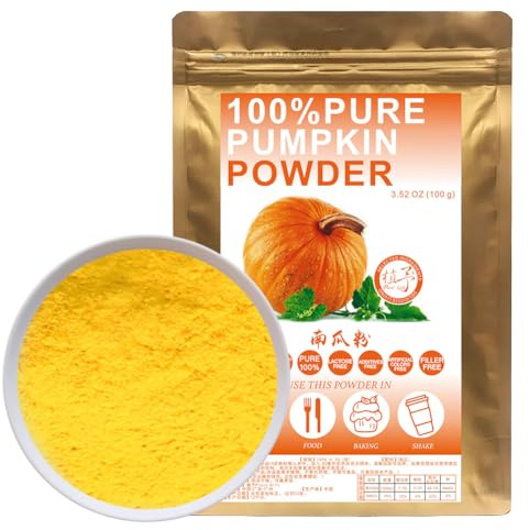 100% Natural Pure Pumpkin Powder 100g/3.52oz 南瓜粉 polvo de frijol Sur para hacer un delicioso café con leche con especias de calabaza - para recetas de panadería culinaria