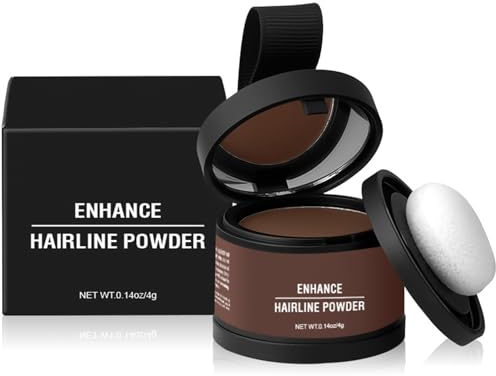 Haaransatz Puder für Frauen und Männer, hairline powder blond, fleckenabweisender Ansatzpuder, Haar Concealer Haarverdichtung, wasserfestes Haar Make-up Ansatz (Mittel braun, 4.5 * 4.5 * 3.6cm)