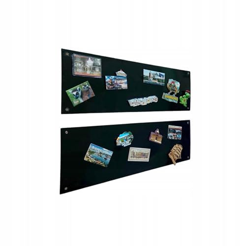 STALFORM 2 x Leicht Magnettafel Schwarz 62,5x20 cm aus Edelstahl Magnetwand Pinnwand Magnetisch Groß Magnetboard Küche, Büro, Kinderzimmer