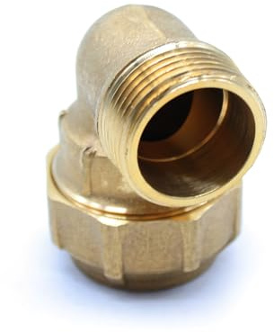 DOJA Barcelona | Macho arco de polietileno de 90° | Para tubo de polietileno de 25 mm x 3/4 pulgadas | Rosca macho | Arco de latón para agua potable.
