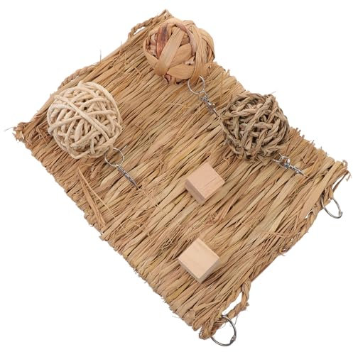 Sosoport Estera De Heno para Conejos Almohadilla Refrescante Cama para Hámsteres Juguete De Masticar