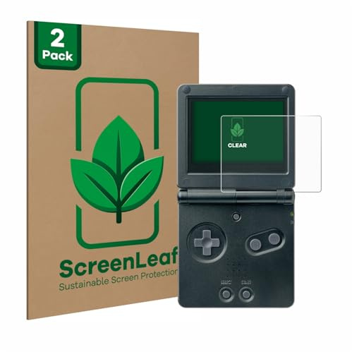 ScreenLeaf 2 Stück Schutzfolie für Nintendo Gameboy Advance GBA SP [nachhaltiger Displayschutz, Folie, transparent, kratzfest]