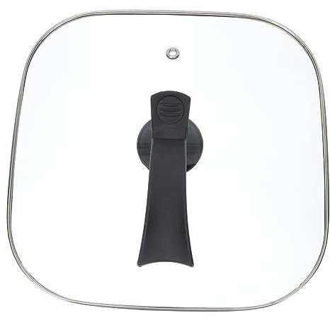 PHENOFICE Cubierta Para Olla Multifuncional 30 Cm Cuadrada De Vidrio Resistente Al Calor, Tapa Vertical Para Cocina Doméstica, Menaje De Cocina Para Mantener Frescura y Temperatura