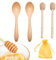 4 PCS Honey Spoon Honey Dipper Honey Spoon Wooden Honey Stick Wooden Honey Spoon Easy to Clean Comes with a Gold Storage Bag for Stirring Honey Tea Coffee Jam and Wedding Party Gifts