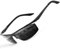 gesruny-Sonnenbrille-Herren-Damen-polarisiert-UV400-Blend Schutz-Al-Mg Metallrahmen-Rechteckig-Ultraleicht-Sonnenbrillen-Klassisch-Retro-Unisex-Outdoor brille für Fahren-Schwarzer Rahmen Schwarz