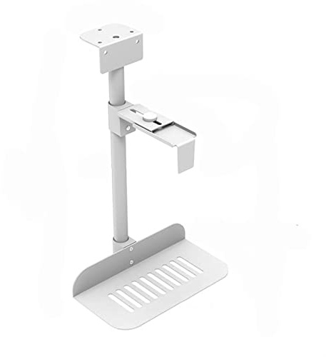 Tour D'ordinateur De Bureau Support de CPU sous le support de bureau - Support de boîtier PC universel Support de PC mural réglable avec pivot à 360 °, support de tour de PC suspendu Base De Support D