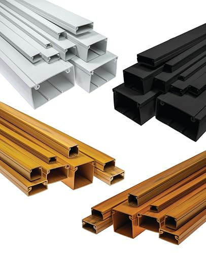 Kabelkanal Installationskanal UV Kabelschutzkanal Kabelrinne Elektroinstallationskanal für Kabel | Verschiedene Größen & Farben (Hellbraun, 40X25 mm / 10 X 1m)