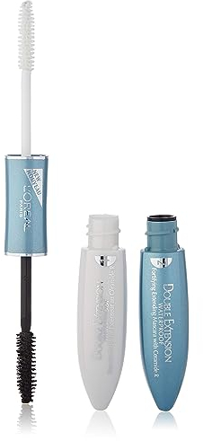 L'Oréal Paris Mascara, Wasserfeste Wimperntusche und Primer für Mascara für lange Wimpern, Double Extension Waterproof, Schwarz, 12 ml