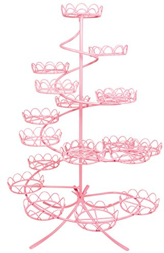 PME CS1006 Alzata per Muffin e Cupcakes, Acciaio, Rosa
