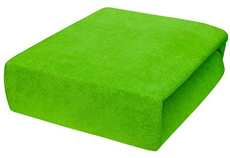 Best For Kids - Lenzuolo con angoli elasticizzati, realizzato con tecnologia di ultima generazione, in spugna, 22 colori e 14 misure 80 x 160 cm, colore: Verde mela