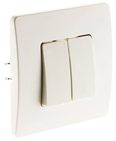 Zenitech - Double Va et Vient Bornes Auto Venus - Blanc - Compatibilité Boîtes Standards - Fixation à Vis et Griffes - Câblage Rapide par Bornes Automatiques - Clipsage Facile de la Façade