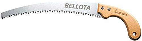 Bellota 4587-11 - Scie d'Elagage à Dents Japonaises - Lame Incurvée et Manche en bois avec Protège-main - Comprend un Etui Renforcé