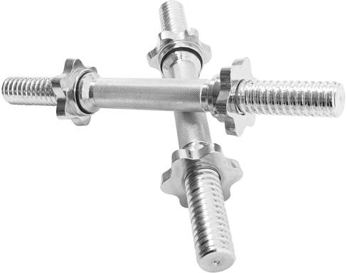 GORILLA SPORTS® Kurzhantelstange - Einzeln oder 2er Set, 30mm Durchmesser, 42cm lang, bis 100kg Belastbar, mit Sternverschlüssen, Rutschfest, Gerändelt, aus Chrom - Hantelstangen Kurz