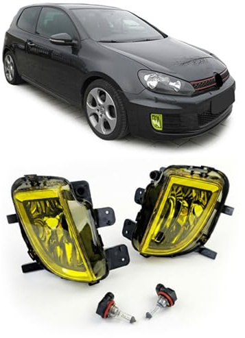 Klarglas Nebelscheinwerfer Gelb passend für VW Golf VI 6 GTI GTD 2008-2011