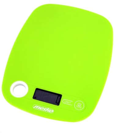 Mesko MS3159G Küchenwaage Digital 5KG mit großem LCD-Display, Digitalwaage, Flüssigkeitsmessung, Hohe Präzision auf bis zu 1g, Tara-Funktion, Abstellautomatik, Multifunktional, Grün