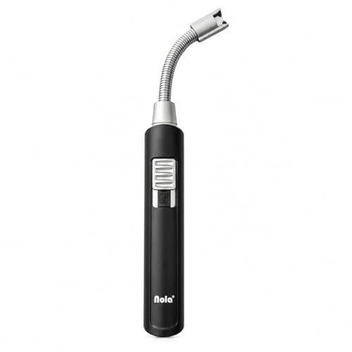 NOLA USB Lichtbogenfeuerzeug mit Ladekabel, Flexibler Hals, Plasmafeuerzeug, Feuerzeug für Kerzen Ofen Anzünder, windfest, wiederaufladbar, Kerzenfeuerzeug umweltfreundlich in Geschenkbox schwarz 582