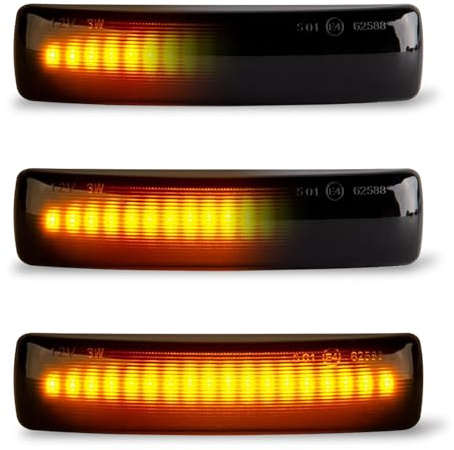 OZ-LAMPE LED Dynamic Side Indicator for R-ange R-over Sport discovery 3 4 Freelander 2, Turn Signal Light 18 SMD Amber, CAN-bus Error Side Repeaters Marker Free Smoked, 2PCS