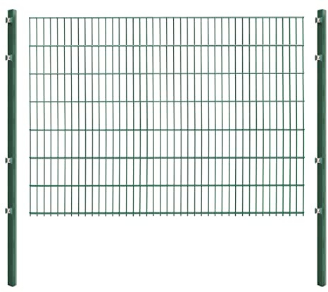 Doppelstabmattenzaun - Komplettset inkl. Pfosten und Montagematerial - Verschiedene Längen und Höhen – Grün oder Anthrazit (L 6 m | H 143 cm | Grün)