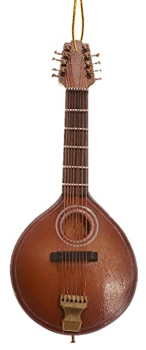 Dselvgvu Wooden String Miniature Mandolin Hanging Ornament Mini Musical Instrument Replica Holiday Tree Home Decoration Display Ornament (4.72 Mandolin)
