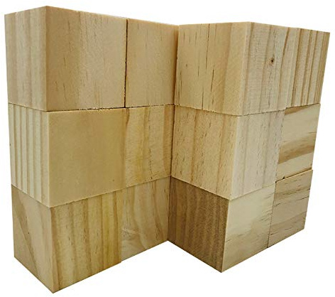 Fycooler Basswood Whittlers Schnitzblöcke, Holzschnitz- / Schnitzkit, unfertige Holzblöcke zum Holzschnitzen, DIY Holzschnitzen zum Holzschnitzen Hobby Whittler Art Sculpturing Craft 12Pcs 5x5x5cm