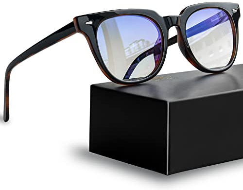 KANASTAL Occhiali anti Luce Blu Uomo Donna Antiriflesso Computer PC Filtro Luci Blu Neri Protezione Schermo anti Affaticamento Trasparenti Blue Light Glasses per Telefono Gaming TV -Nero