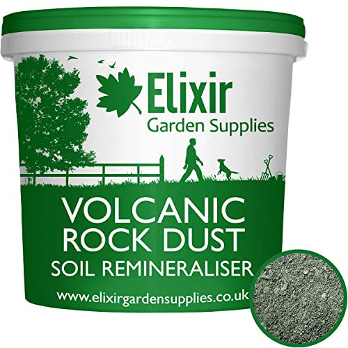 Elixir Gardens | Volcanic Rock Dust | Organic Fertiliser & Soil Remineraliser | 500g-25kg Options Available | 1kg Resealable Tub | Treats 2sqm