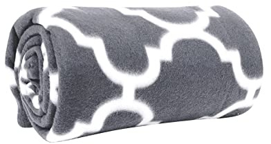 Wolf Essentials Kuschelige weiche Microfleece-Reisedecke, 127 x 152 cm, leicht, kompakt, perfekt für Flugzeug und Auto, Laterne Anthrazit