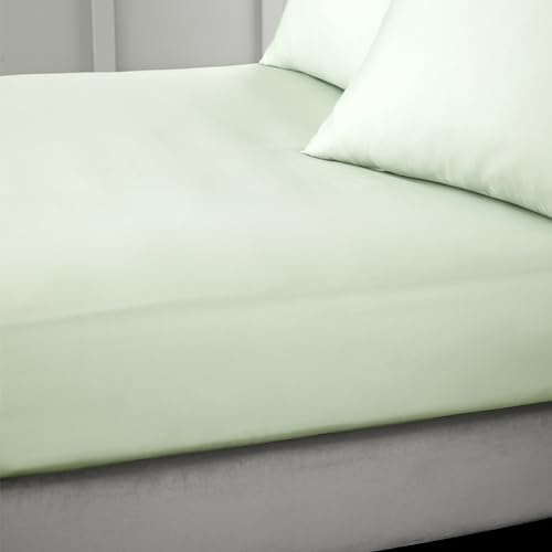 Bianca 400 Thread Count Cotton Sateen Double Fitted Sheet Green